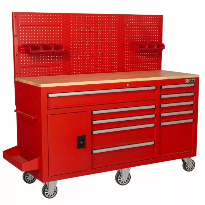 George Tools Mobiele Werkbank 62 inch 10 laden rood | Showroomproduct