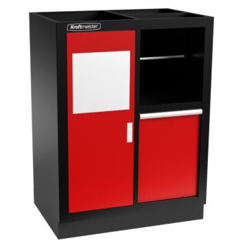 Kraftmeister Standard prullenbak met papierrolhouder rood